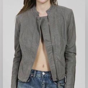 Free People Women’s Gray Cool and Clean Vegan Suede Jacket Size 8 *damage*